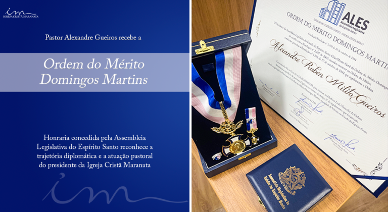 Pastor Alexandre Gueiros recebe a Ordem do Mérito Domingos Martins