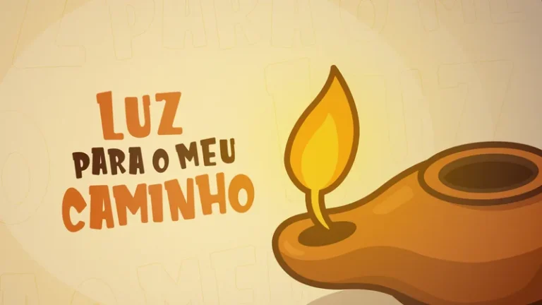 Arte do programa Luz para o Meu Caminho, da Rádio Maanaim, com lamparina acesa